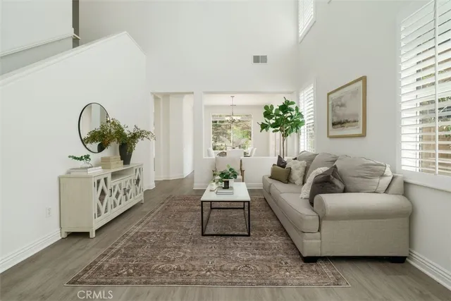 a living room with furniture