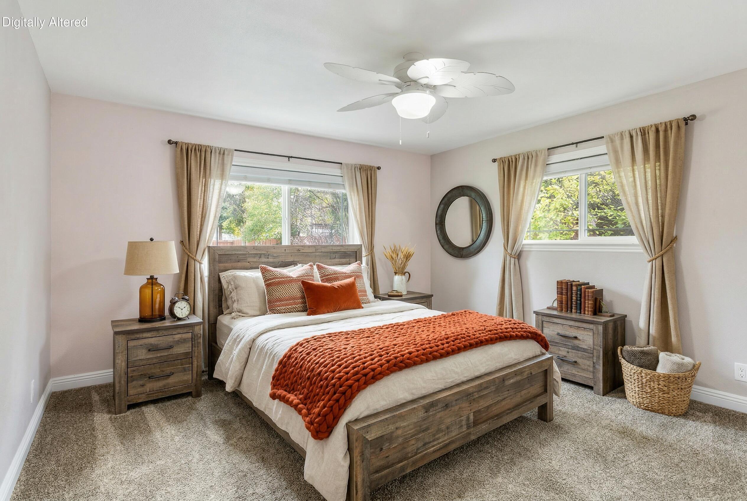 8641 Redbank Road Redding, CA 96001 - Photo 27 of 59 a bedroom with a bed and a chandelier