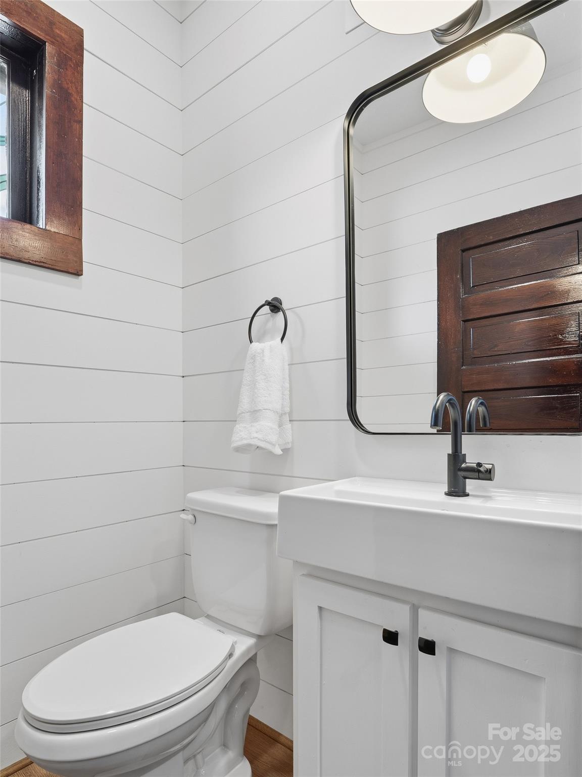 12 Sal's Lane Brevard, NC 28712 - Photo 23 of 39 a bathroom with a toilet a sink and mirror