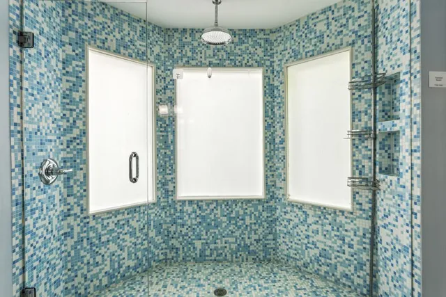 a bathroom with a shower