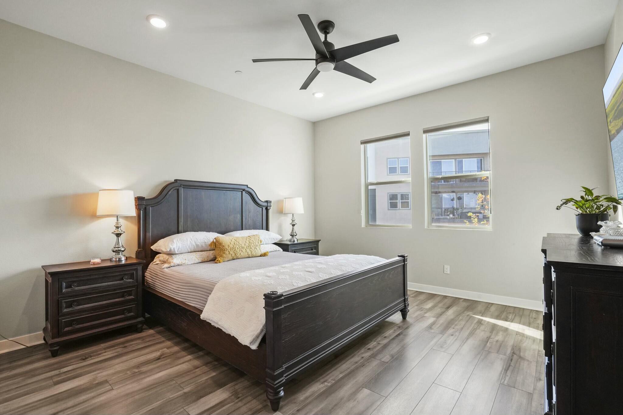 26976 West Prospector Road, Unit 205 Valencia, CA 91381 - Photo 14 of 31 a bedroom with a bed and a desk