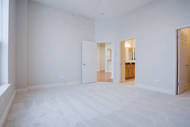 an empty room with windows