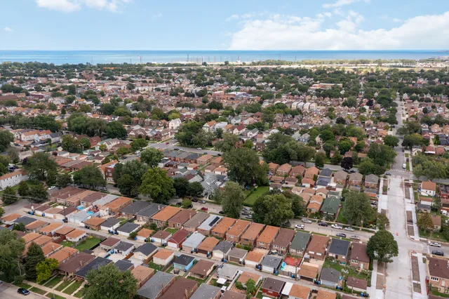 an aerial view of multiple house