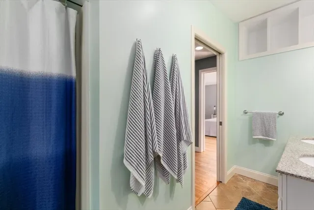 a view of a bedroom from a hallway