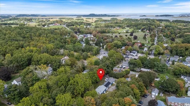 an aerial view of a city