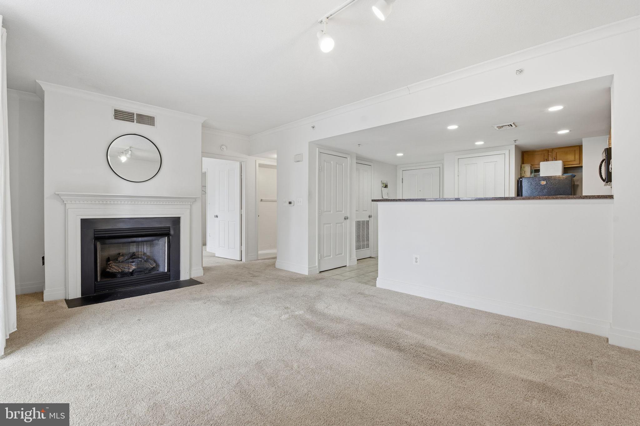 414 Water Street, Unit 1304 Baltimore, MD 21202 - Photo 5 of 24 a view of a livingroom and a fireplace
