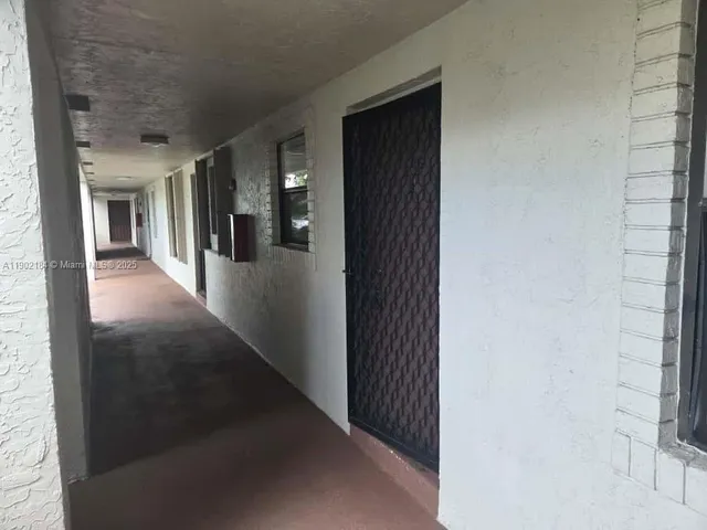 a view of wooden door