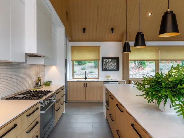 a kitchen with a stove a sink and a refrigerator