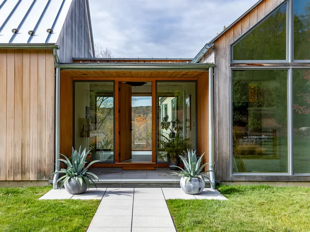 a view of a entryway door front of house