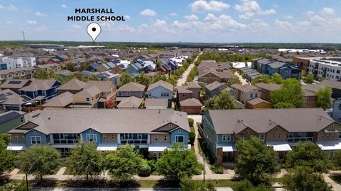 an aerial view of multiple house