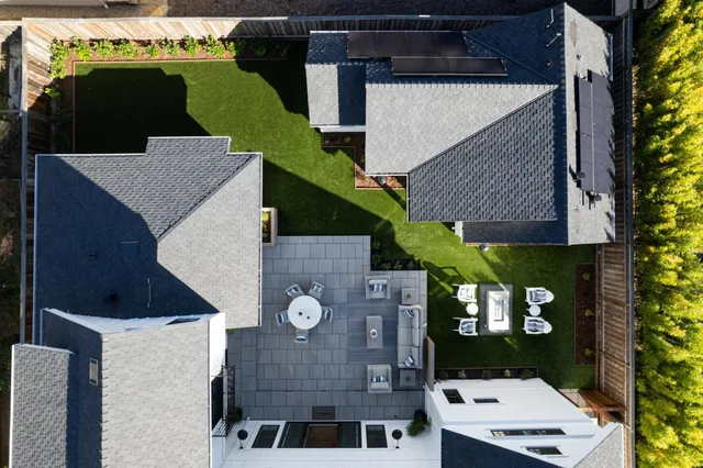 an aerial view of multiple house