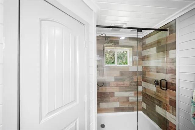 a bathroom with a shower
