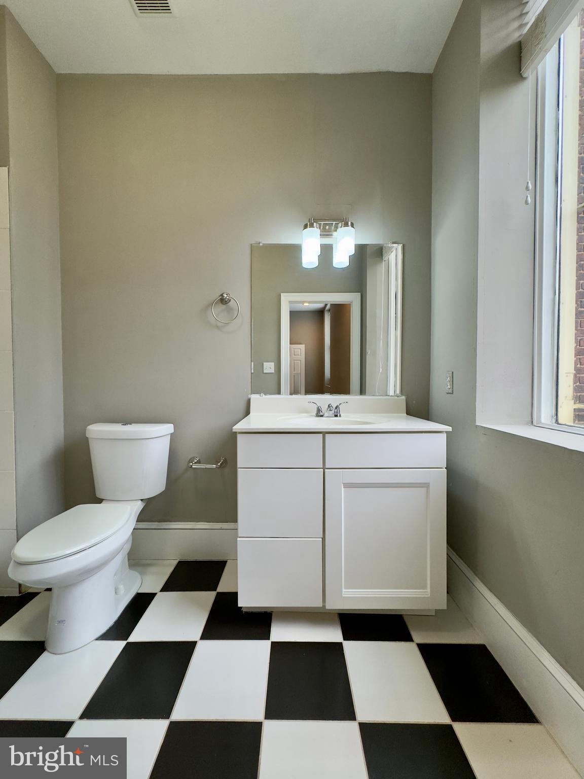 7 West Mulberry Street, Unit 4 Baltimore, MD 21201 - Photo 18 of 19 a bathroom with a toilet a sink and a mirror