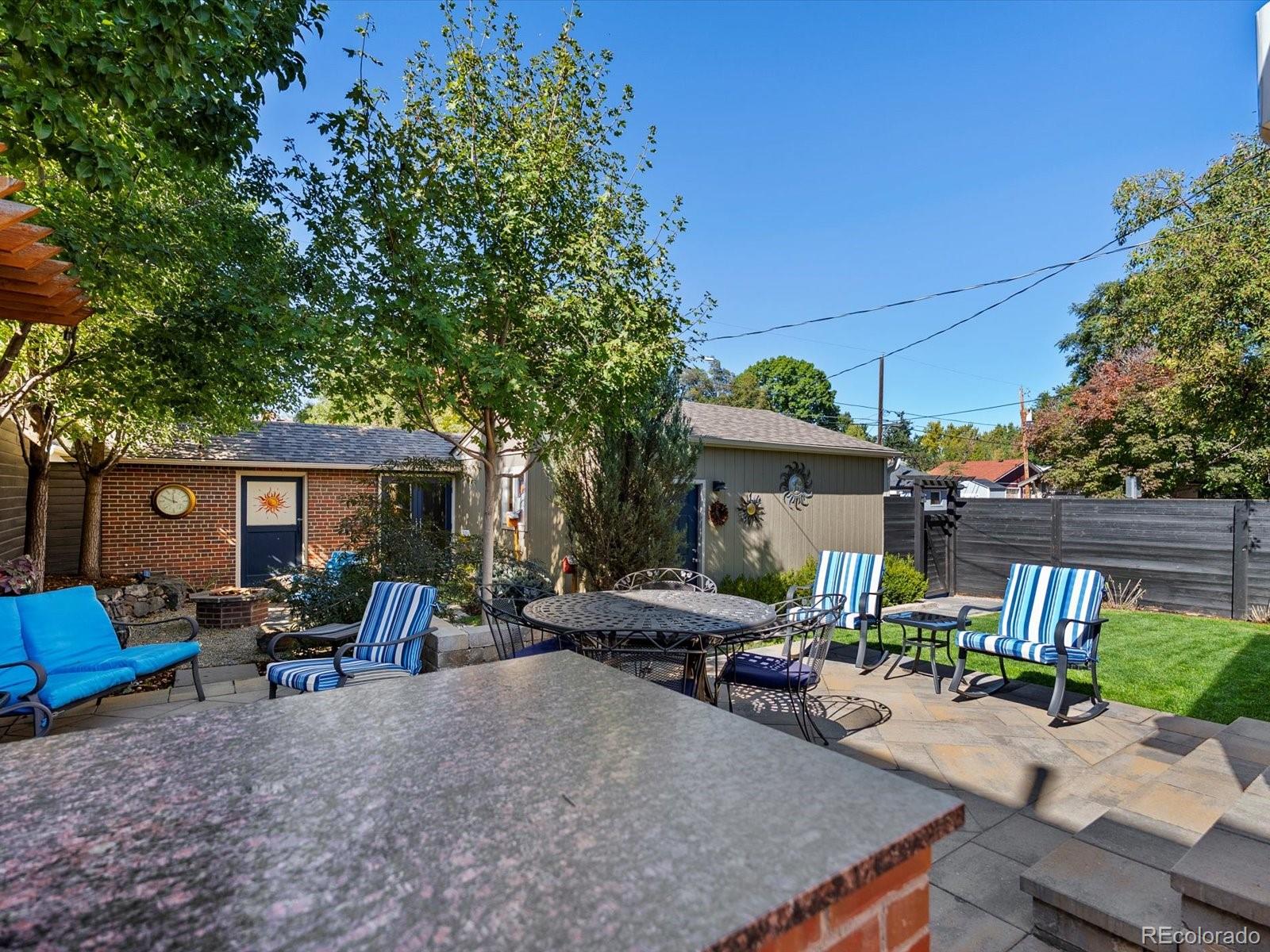 2289 Hudson Street Denver, CO 80207 - Photo 30 of 44 a view of a backyard with sitting area and furniture