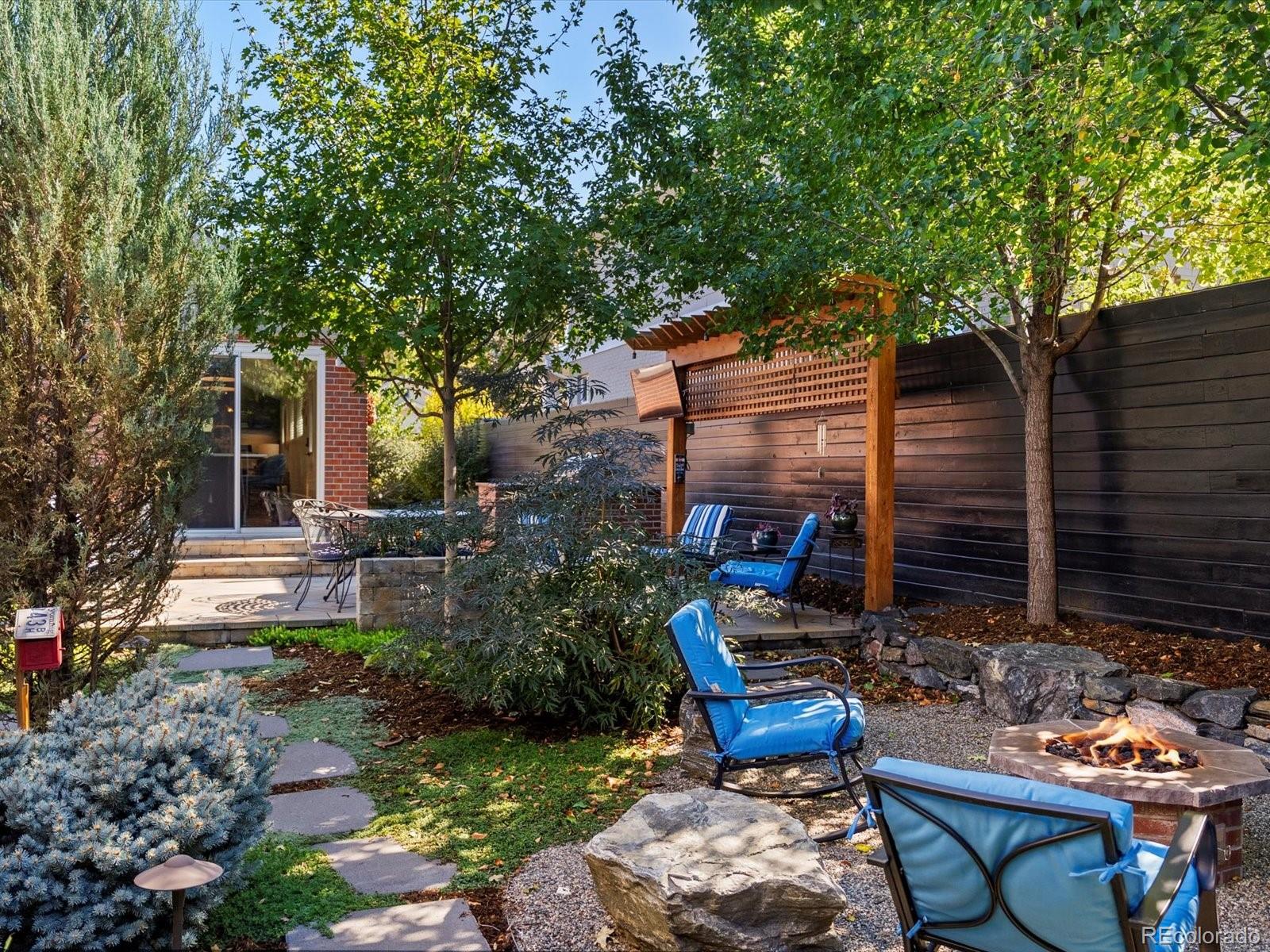 2289 Hudson Street Denver, CO 80207 - Photo 41 of 44 a view of backyard with seating space and trees