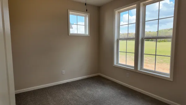 an empty room with a window