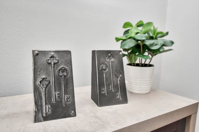 a living room with furniture and a large mirror