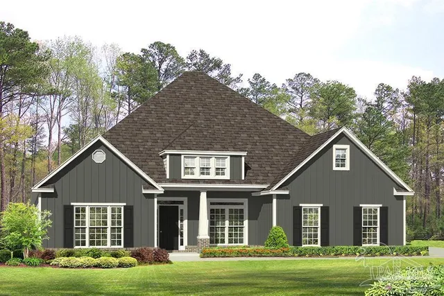 front view of a house and a yard
