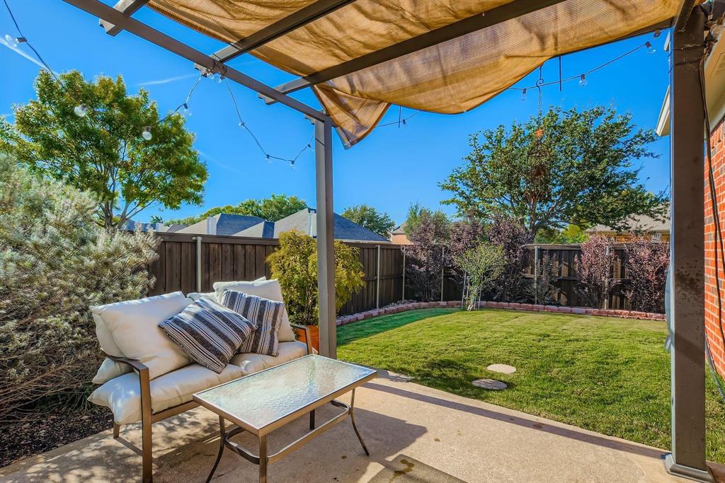 12407 Hawk Creek Drive Frisco, TX 75033 - Photo 24 of 33 a view of a chair and table in backyard of the house