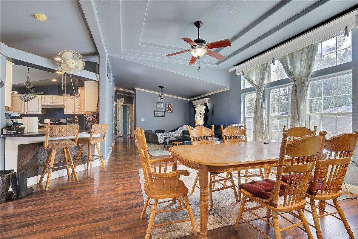 10268 Peoria Road Browns Valley, CA 95918 - Photo 24 of 57 a view of a dining room with furniture window and wooden floor