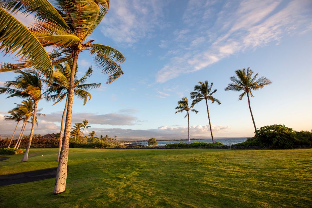 a ocean view with beach