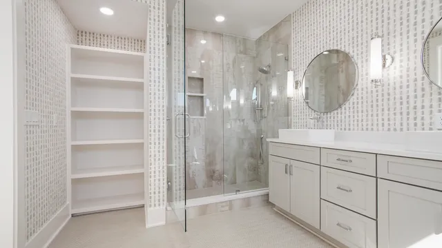 a living room with furniture and large window