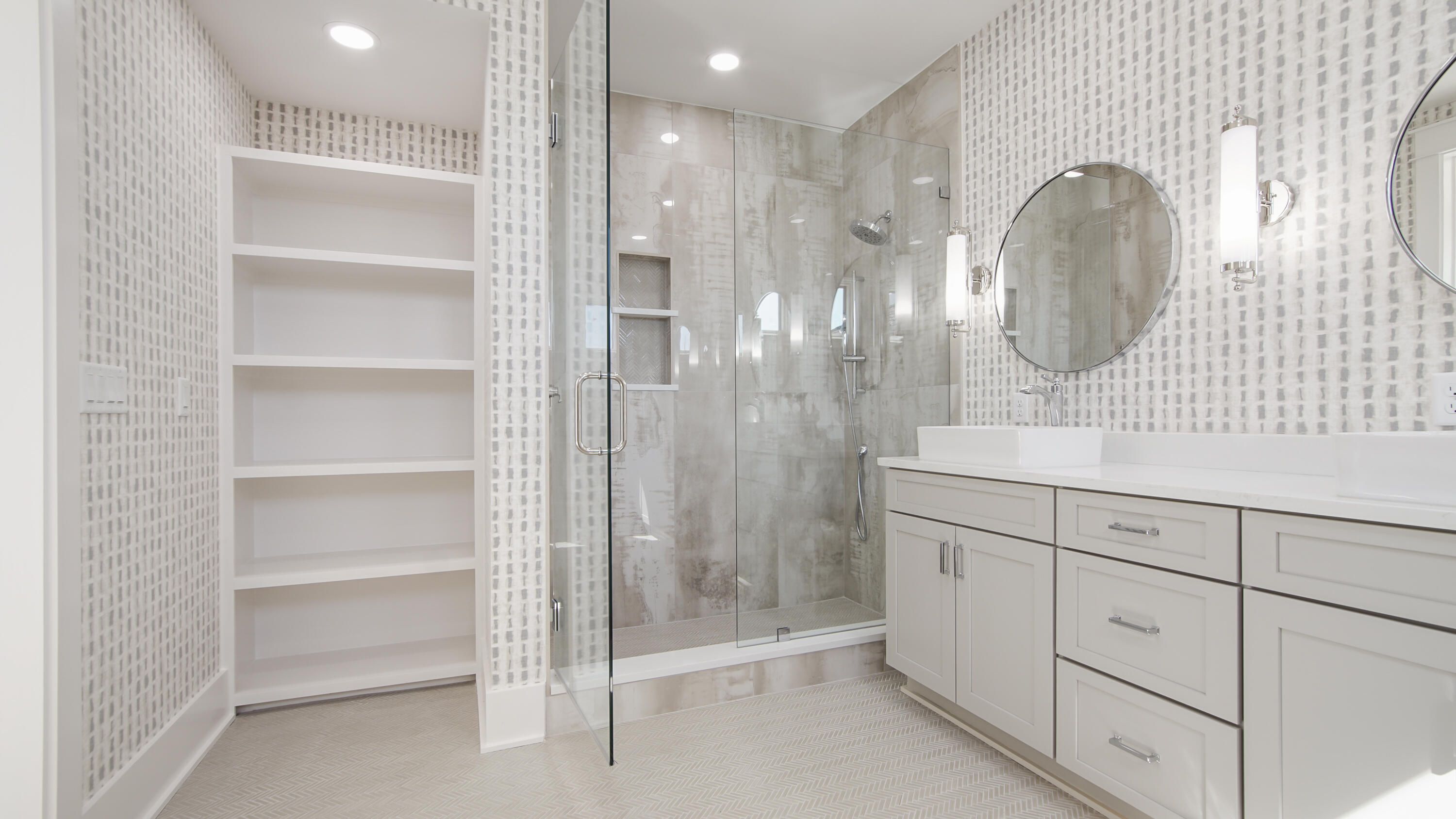 191 Sea Winds Drive Santa Rosa Beach, FL 32459 - Photo 40 of 53 a bathroom with a double vanity sink mirror and shower