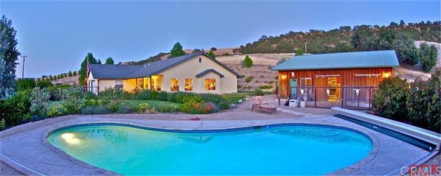 77685 Reinert Road San Miguel, CA 93451 - Photo 1 of 1 FRONT VIEW OF THE POOL, HOUSE & BARN!