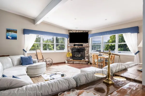 a backyard of a house with lots of green space