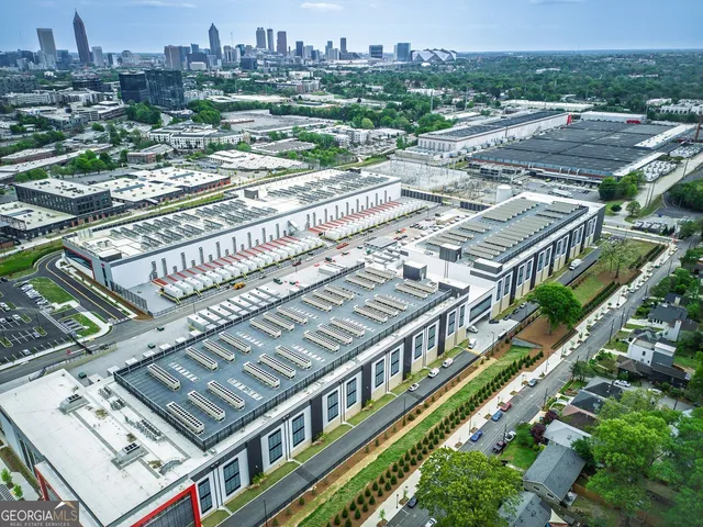 an aerial view of a city