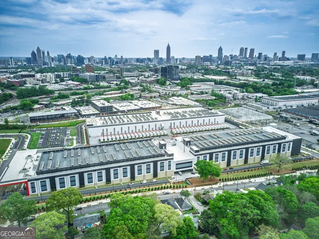 a view of a city that has tall buildings