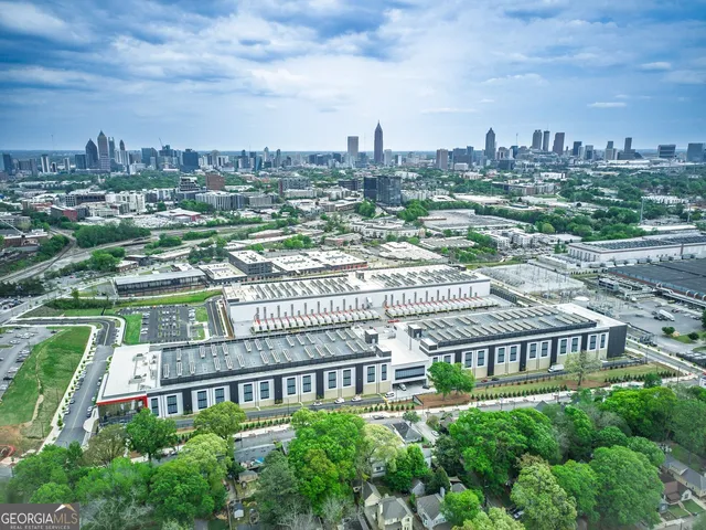 a view of a city with tall buildings