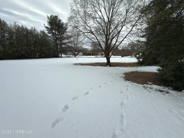 a view of snow on the side of road