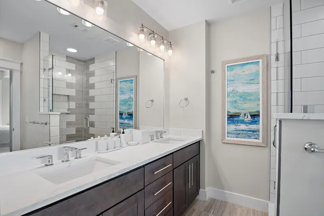 a bathroom with a shower