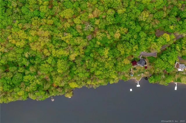 a view of a city street from a yard