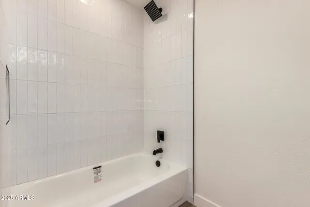 a bathroom with a bathtub