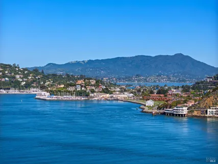 a view of a lake with a mountain