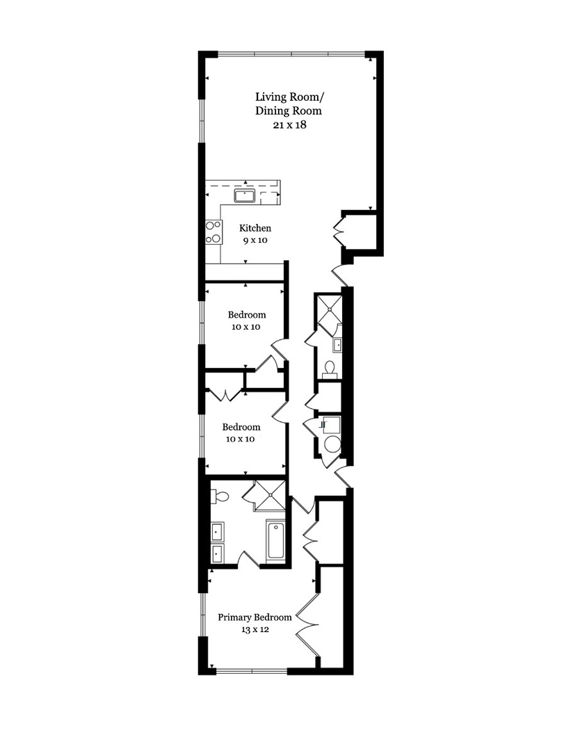 2207 West Chicago Avenue, Unit 3W Chicago, IL 60622 - Photo 15 of 15 a picture of a floor plan
