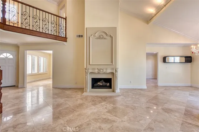 a view of gallery with wooden floor