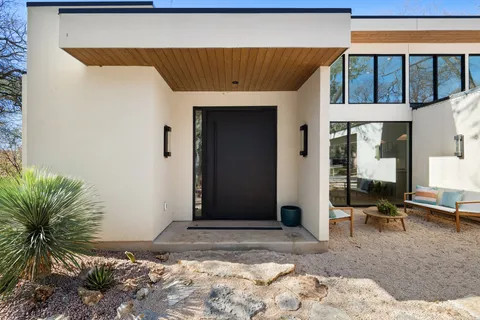 a view of a entryway door front of house