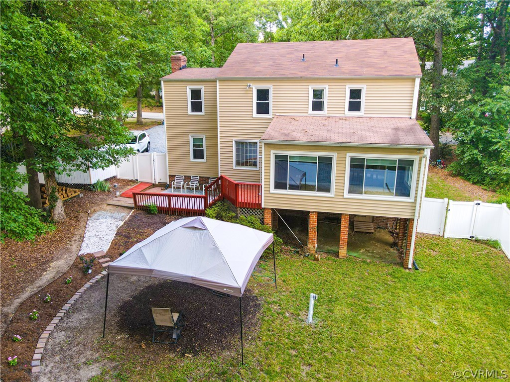 12935 Ashtree Road Midlothian, VA 23114 - Photo 47 of 50 a aerial view of a house with swimming pool next to a yard
