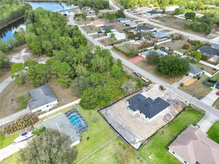 an aerial view of a house