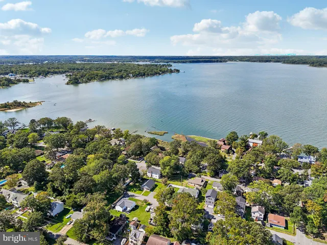 a view of a lake with a city