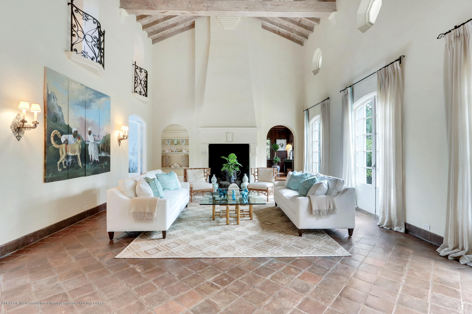 271 El Vedado Road Palm Beach, FL 33480 - Photo 7 of 32 a living room with fireplace furniture and a large window