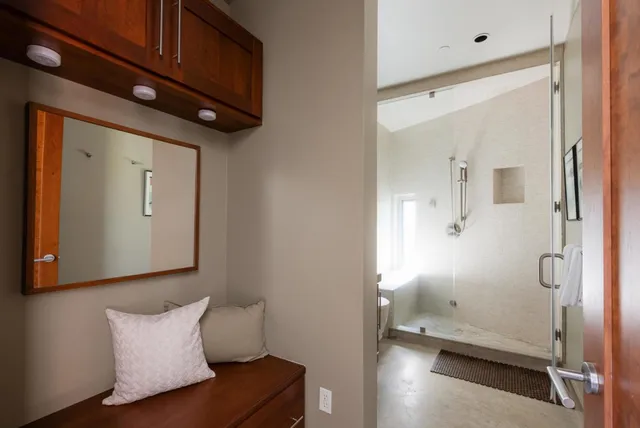 a view of a lake with outdoor space