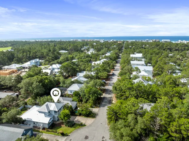 an aerial view of multiple house