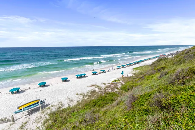 a view of an ocean and beach