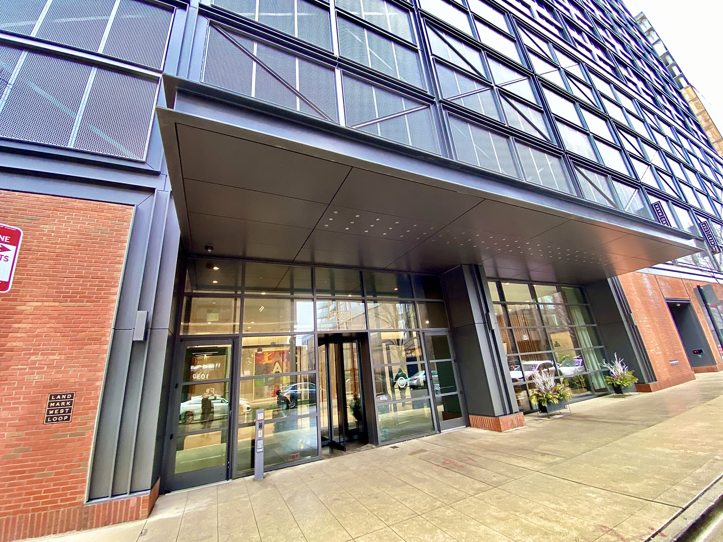 a view of a building with a balcony