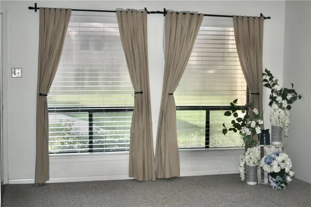 a entryway with a potted plant