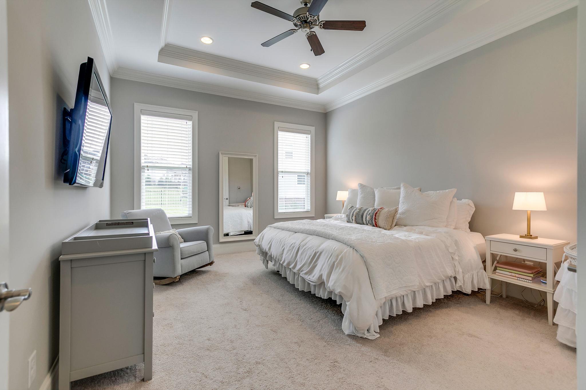 537 Alfred Ladd Road East Franklin, TN 37064 - Photo 14 of 28 Master bedroom on main floor with trey ceiling.